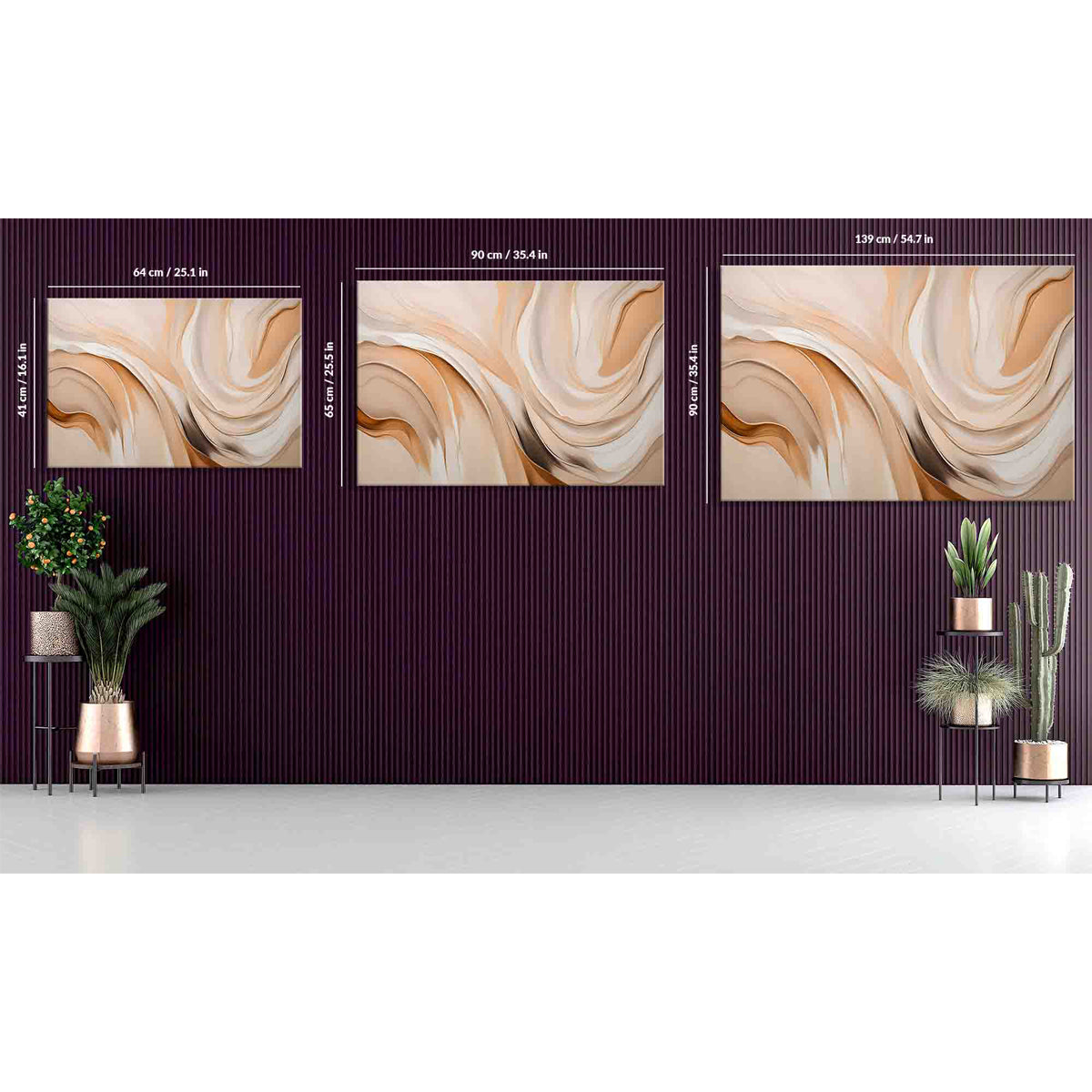 Beige Illumination Abstract Canvas