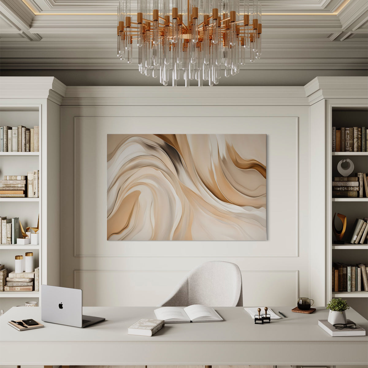 Beige Illumination Abstract Canvas
