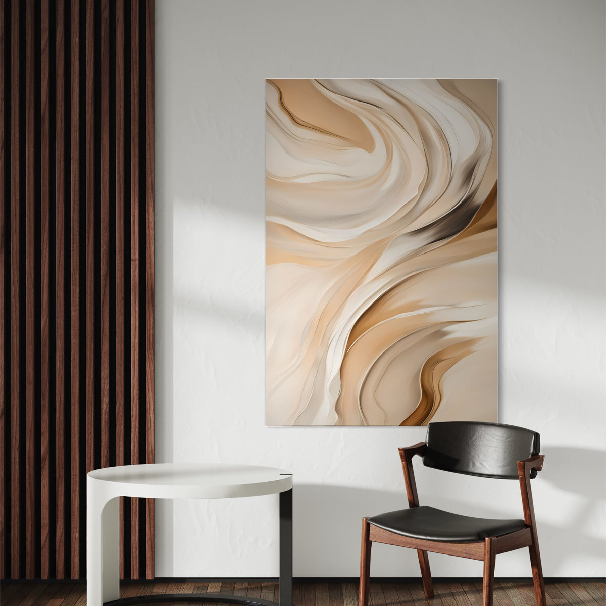 Beige Illumination Abstract Canvas