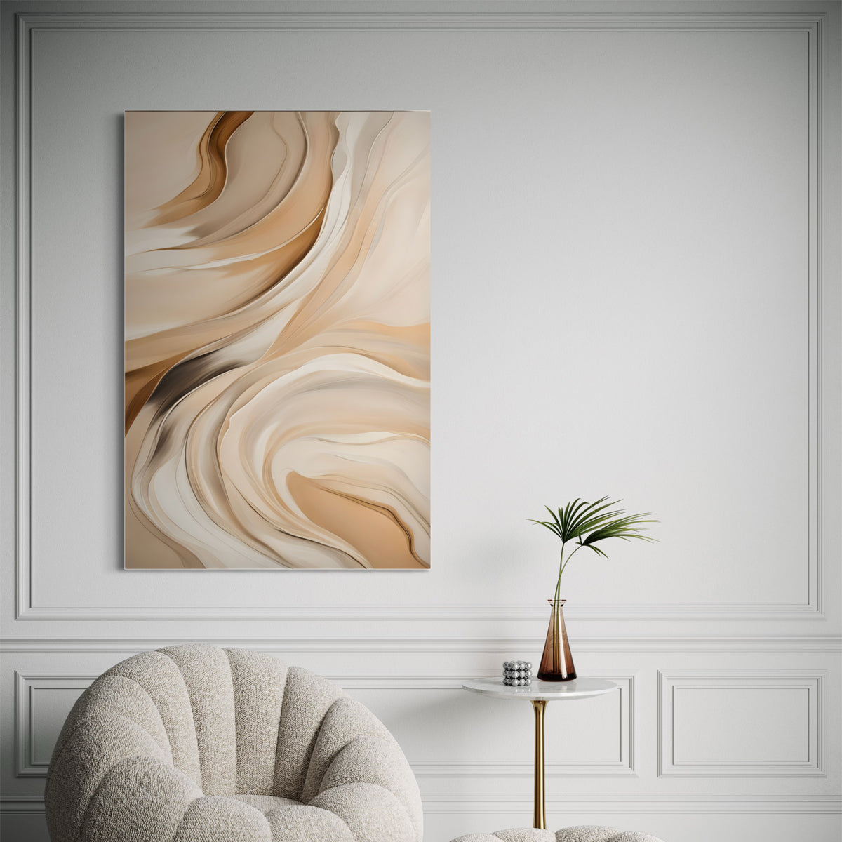 Beige Illumination Abstract Canvas