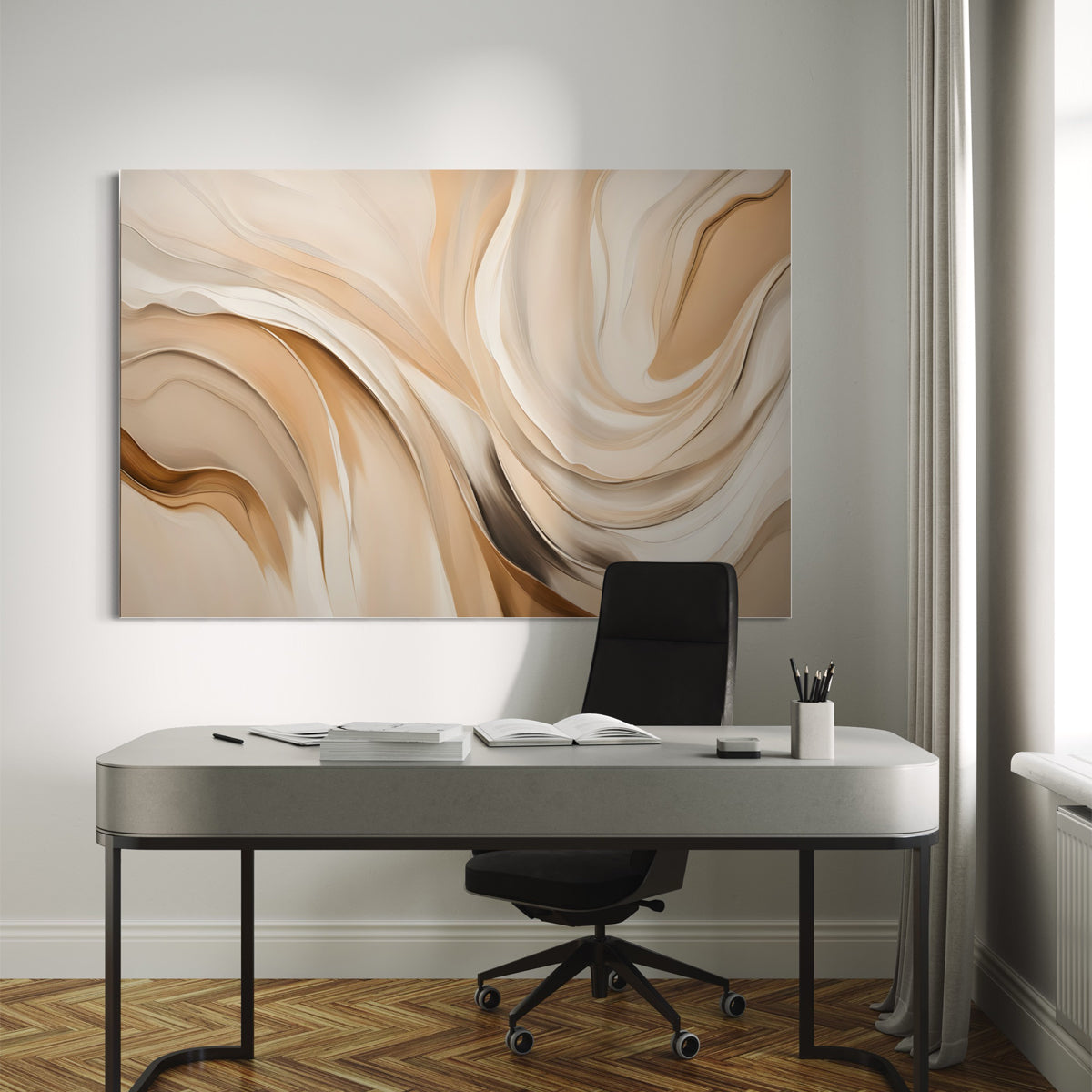 Beige Illumination Abstract Canvas - Blanq Canvas