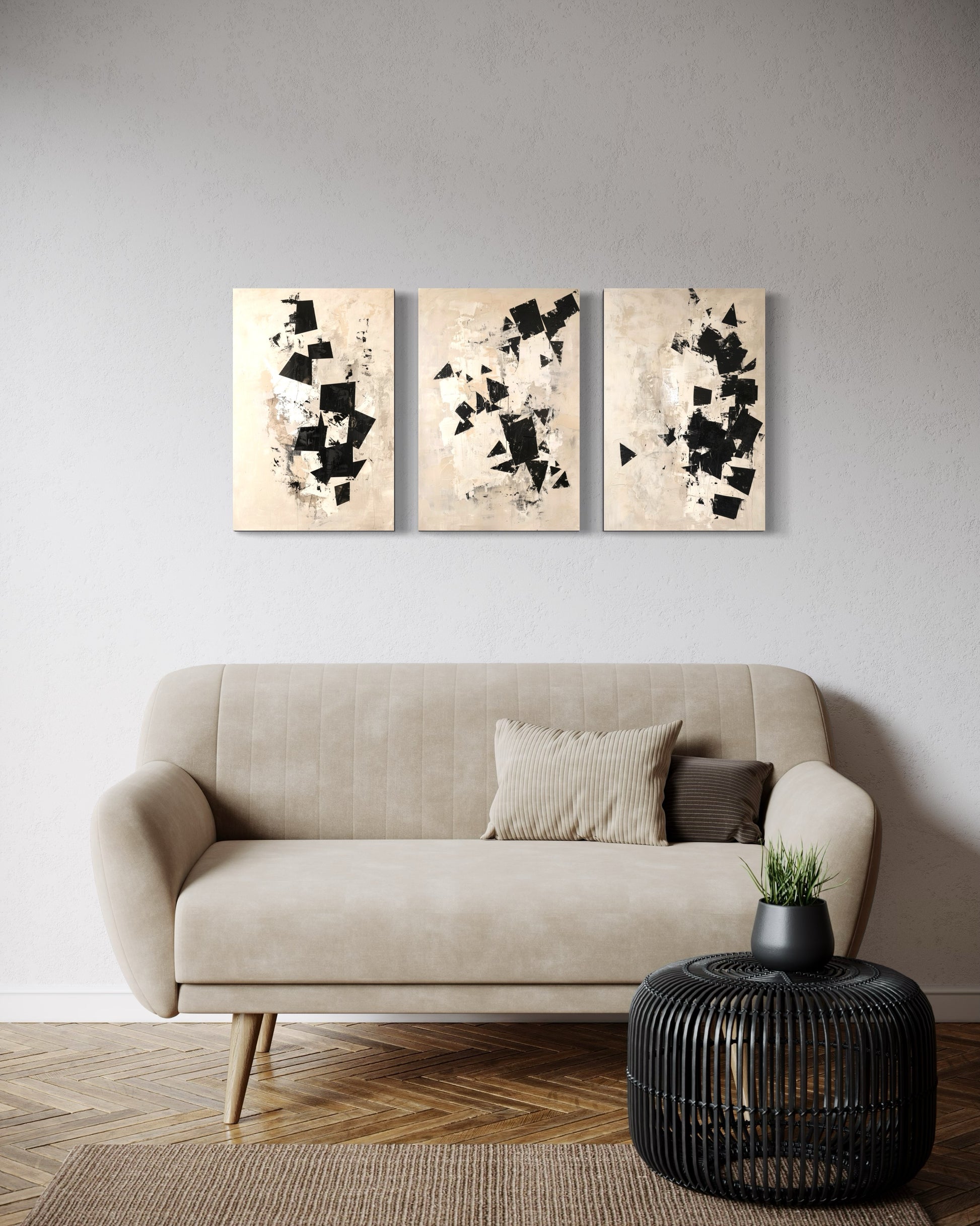 Inked Whispers Set of 3 Wall Art
