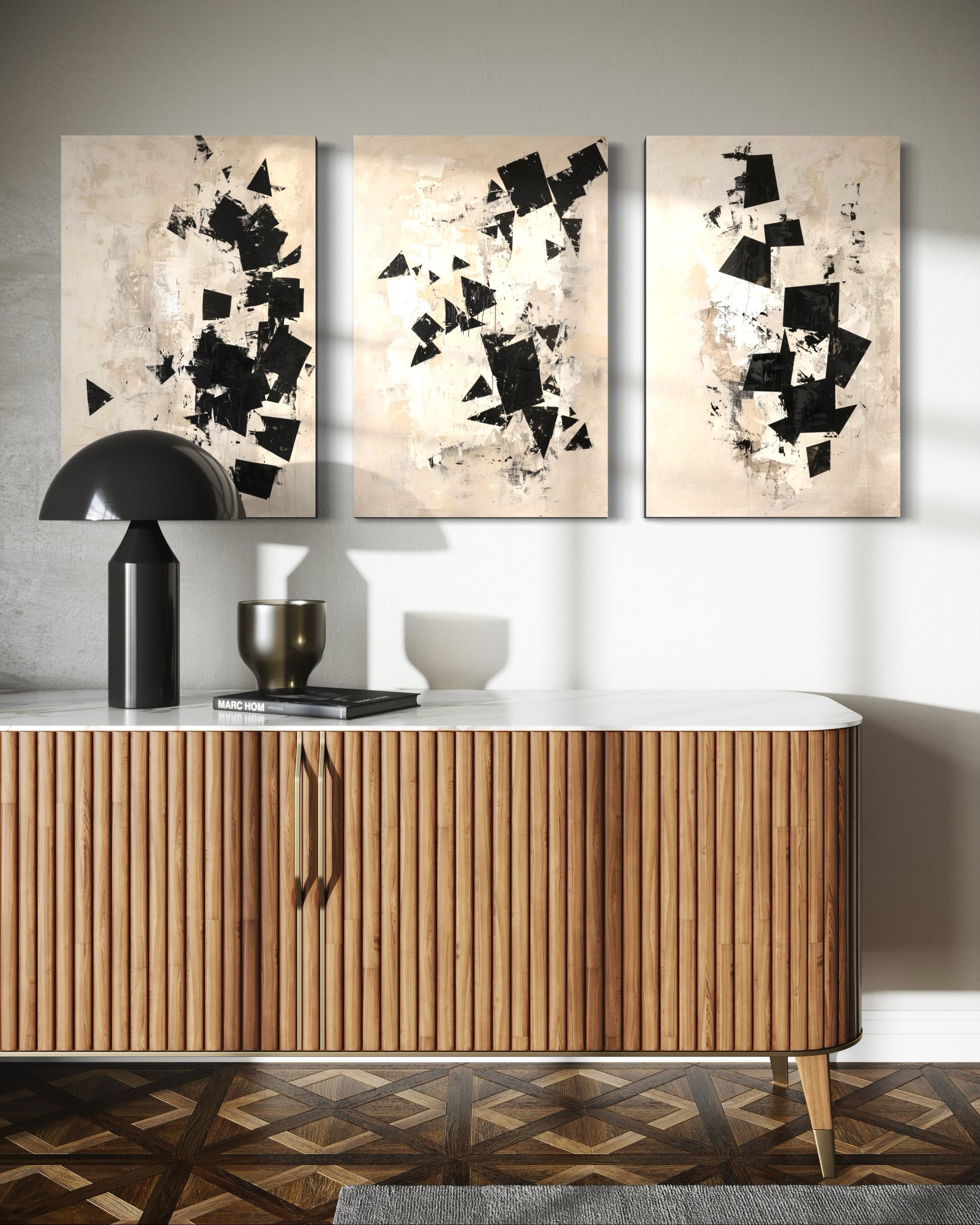 Inked Whispers Set of 3 Wall Art - Blanq Canvas