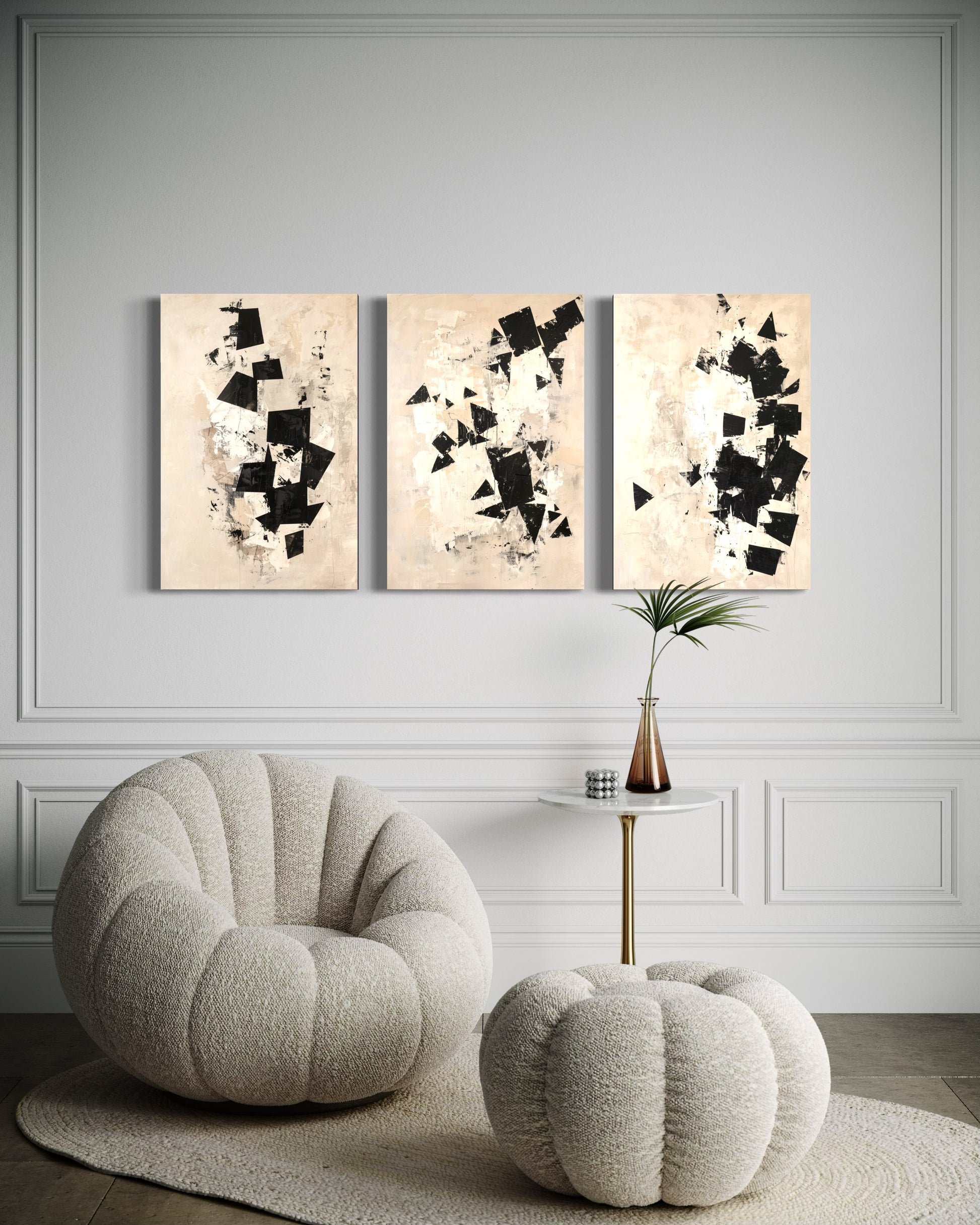 Inked Whispers Set of 3 Wall Art