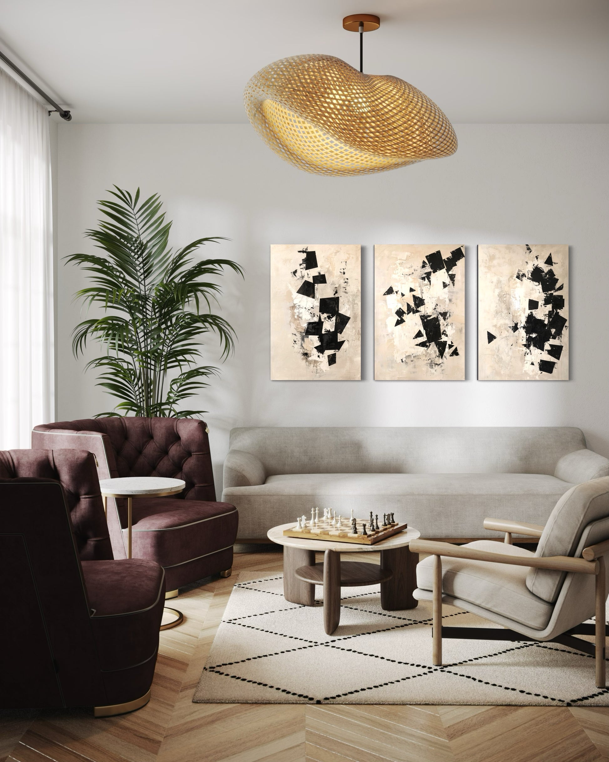 Inked Whispers Set of 3 Wall Art - Blanq Canvas