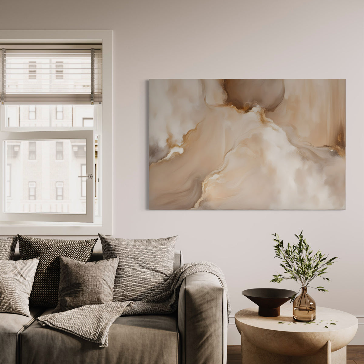 Soft Beigie Dream Abstract Canvas