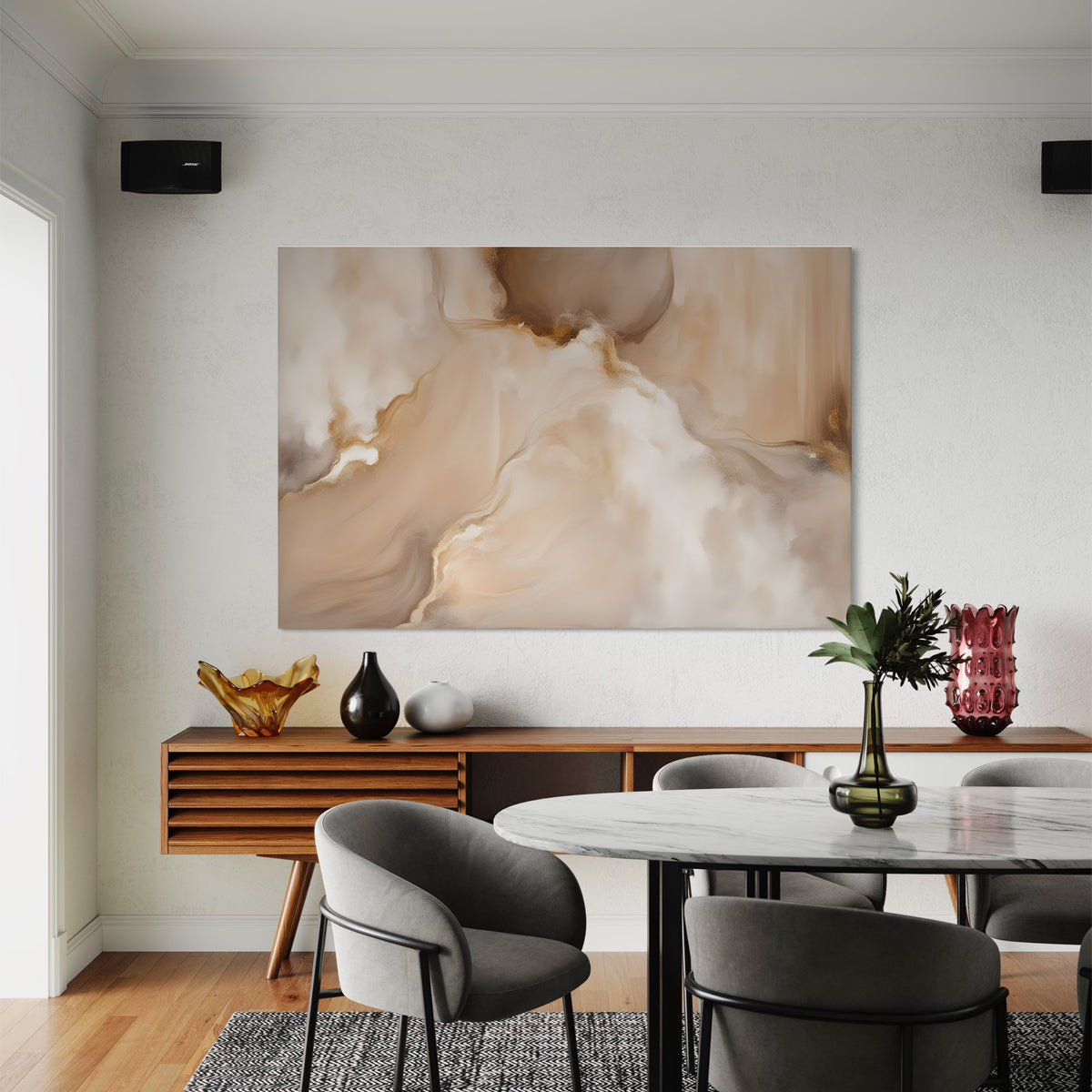Soft Beigie Dream Abstract Canvas - Blanq Canvas