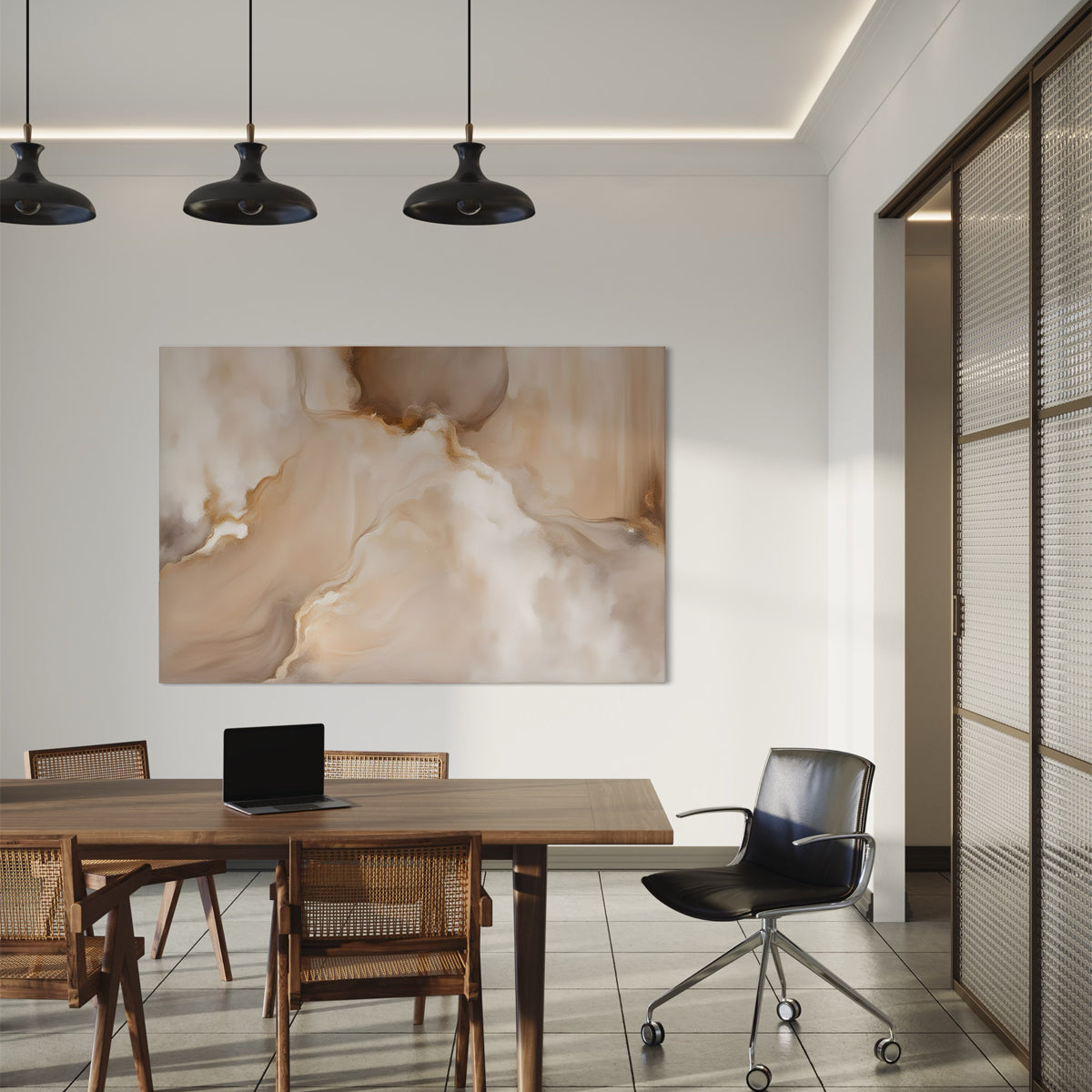 Soft Beigie Dream Abstract Canvas - Blanq Canvas
