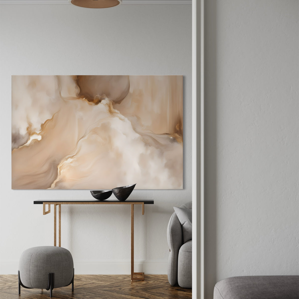 Soft Beigie Dream Abstract Canvas - Blanq Canvas