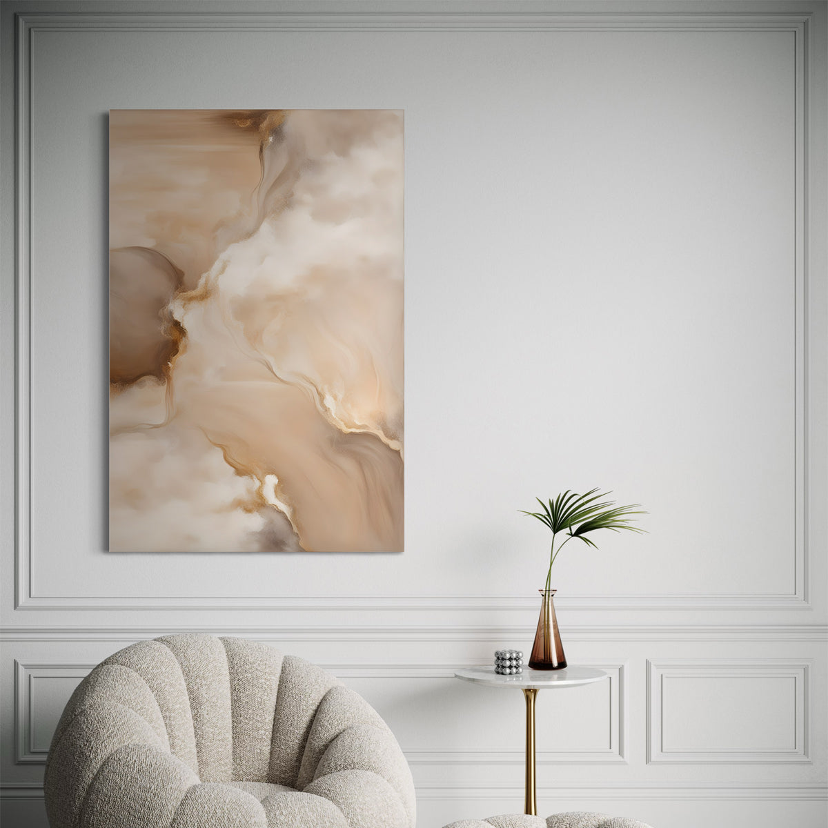 Soft Beigie Dream Abstract Canvas - Blanq Canvas