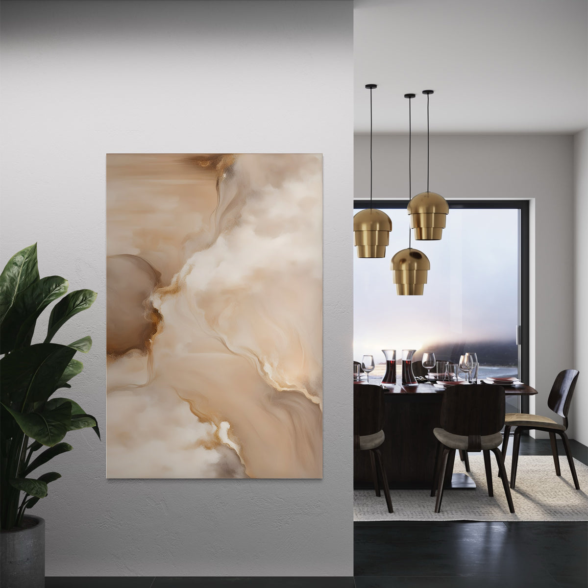 Soft Beigie Dream Abstract Canvas - Blanq Canvas