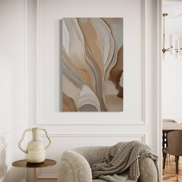 Beige Reflections Abstract Canvas