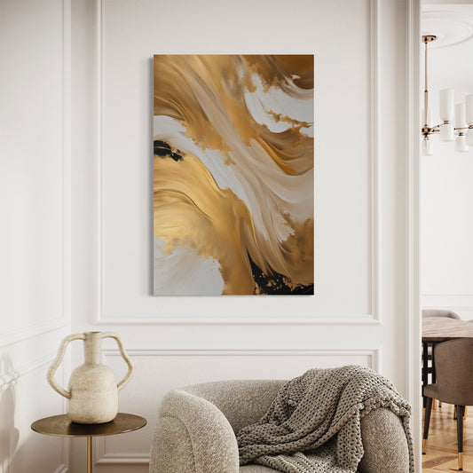 Golden Simplicity Abstract Canvas