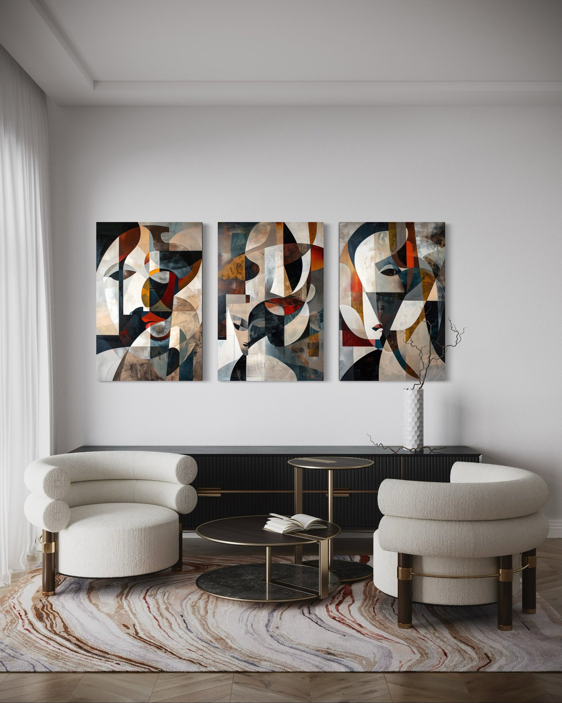 Emerald Whispers Set of 3 Wall Art