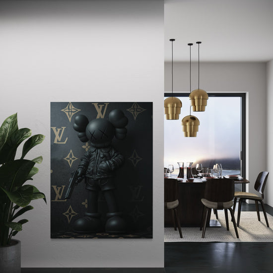 BLACK KAWS CANVAS 