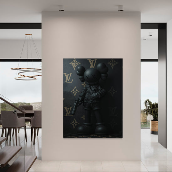 BLACK KAWS CANVAS 