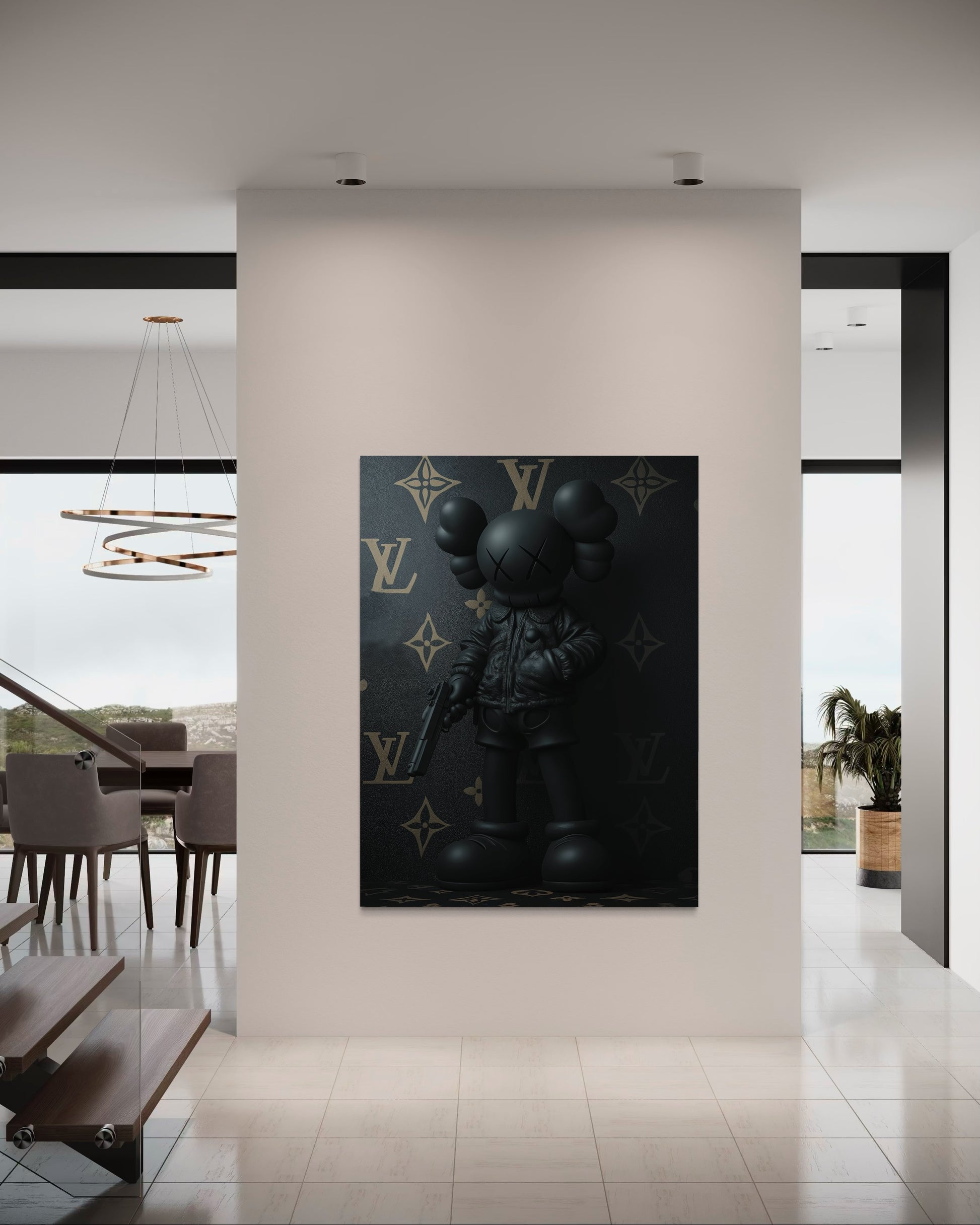 BLACK KAWS CANVAS 