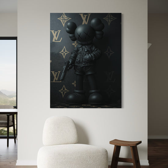 BLACK KAWS CANVAS 