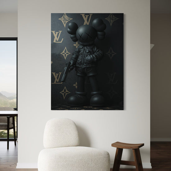 BLACK KAWS CANVAS 