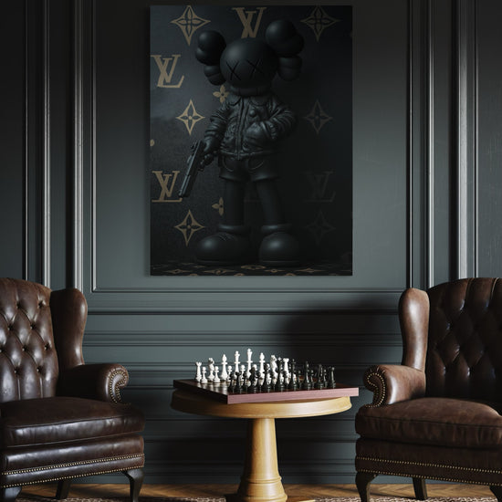 BLACK KAWS CANVAS 