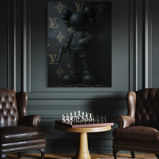 BLACK KAWS CANVAS 
