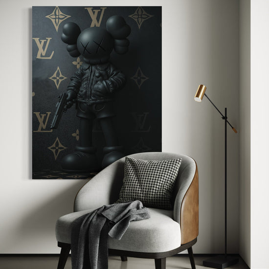 BLACK KAWS CANVAS 