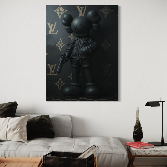 BLACK KAWS CANVAS 