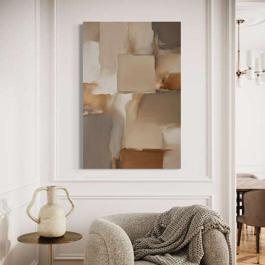 Beige Aura Abstract Canvas 