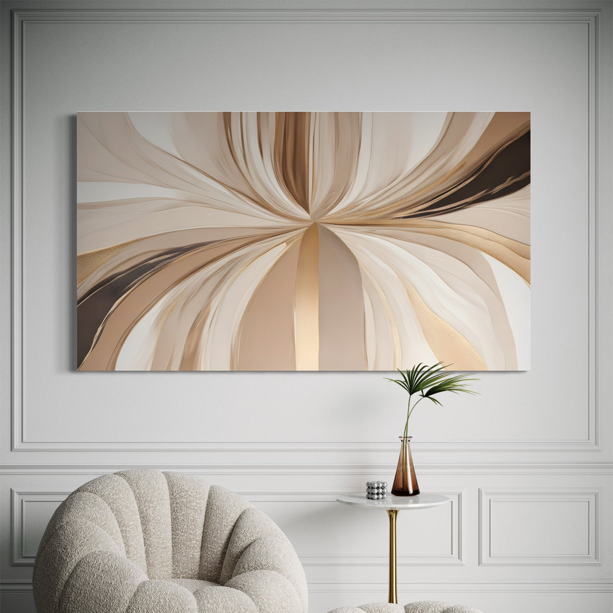 Beige Balance Abstract Canvas 
