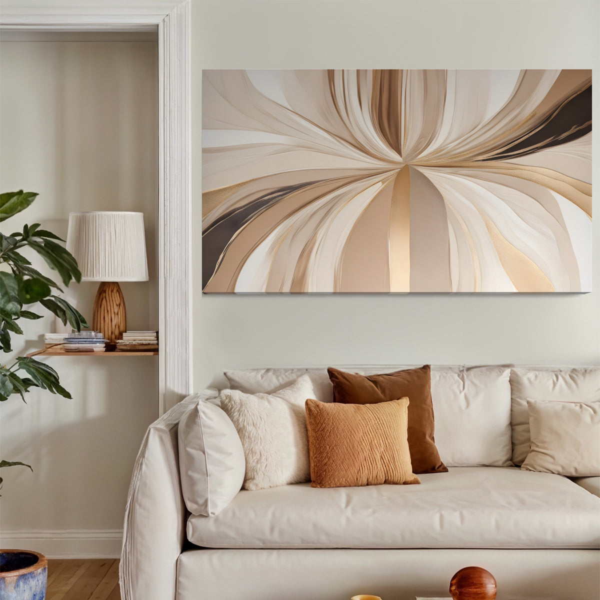 Beige Balance Abstract Canvas 