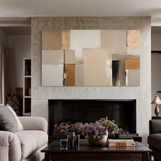 Beige Embrace Abstract Canvas 