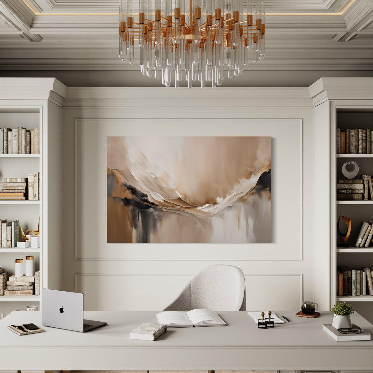 Beige Harmony Abstract Canvas 