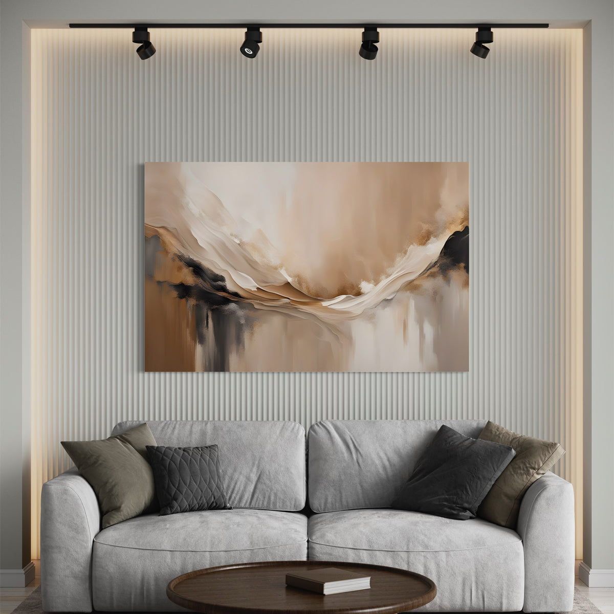Beige Harmony Abstract Canvas 