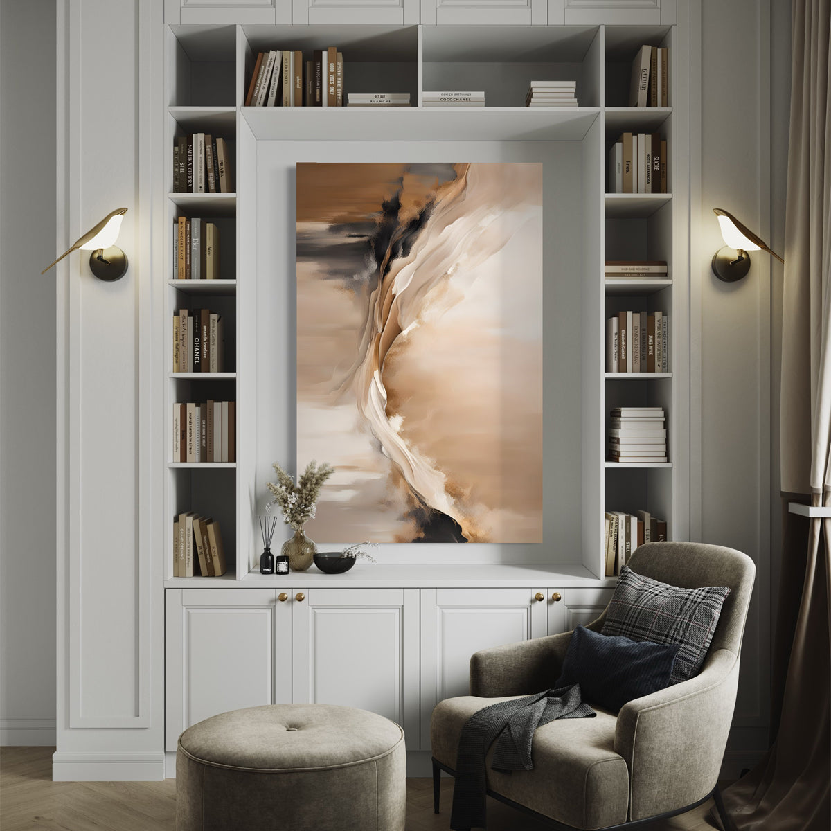 Beige Harmony Abstract Canvas 