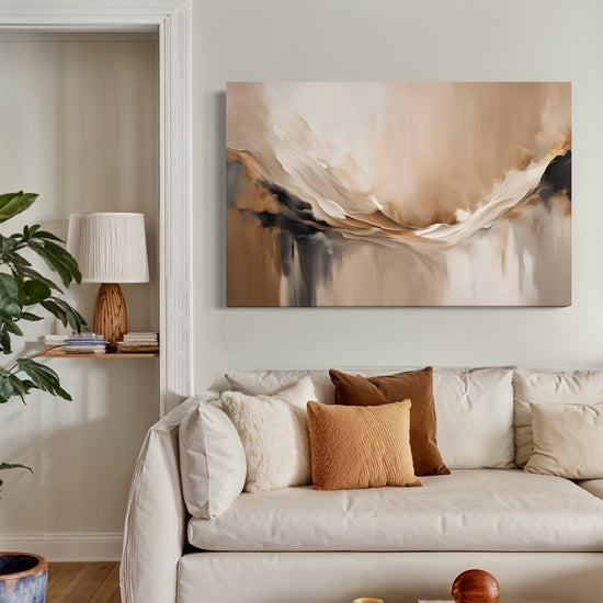 Beige Harmony Abstract Canvas 