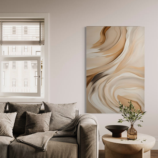 Beige Illumination Abstract Canvas