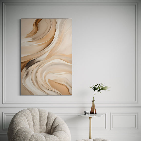 Beige Illumination Abstract Canvas