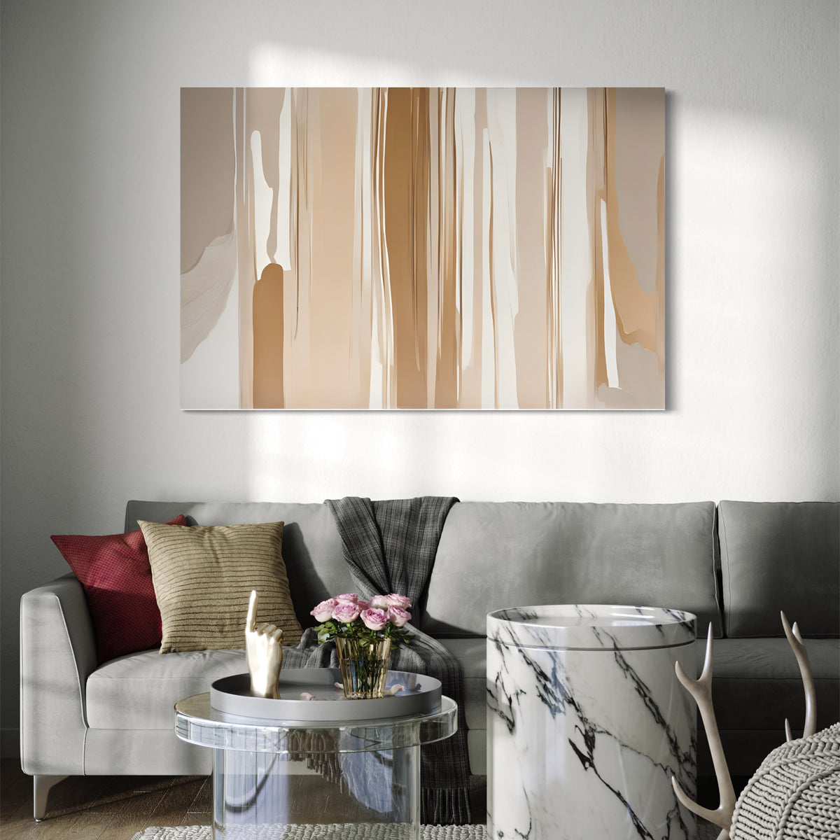 Beige Mystique Abstract Canvas - Blanq Canvas