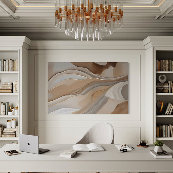 Beige Reflections Abstract Canvas