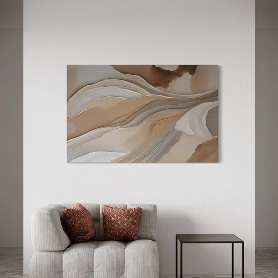 Beige Reflections Abstract Canvas