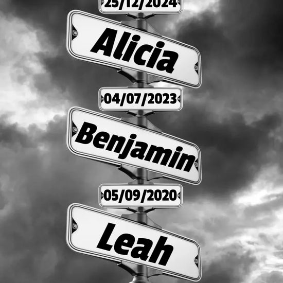 Children DOB Street Sign Canvas