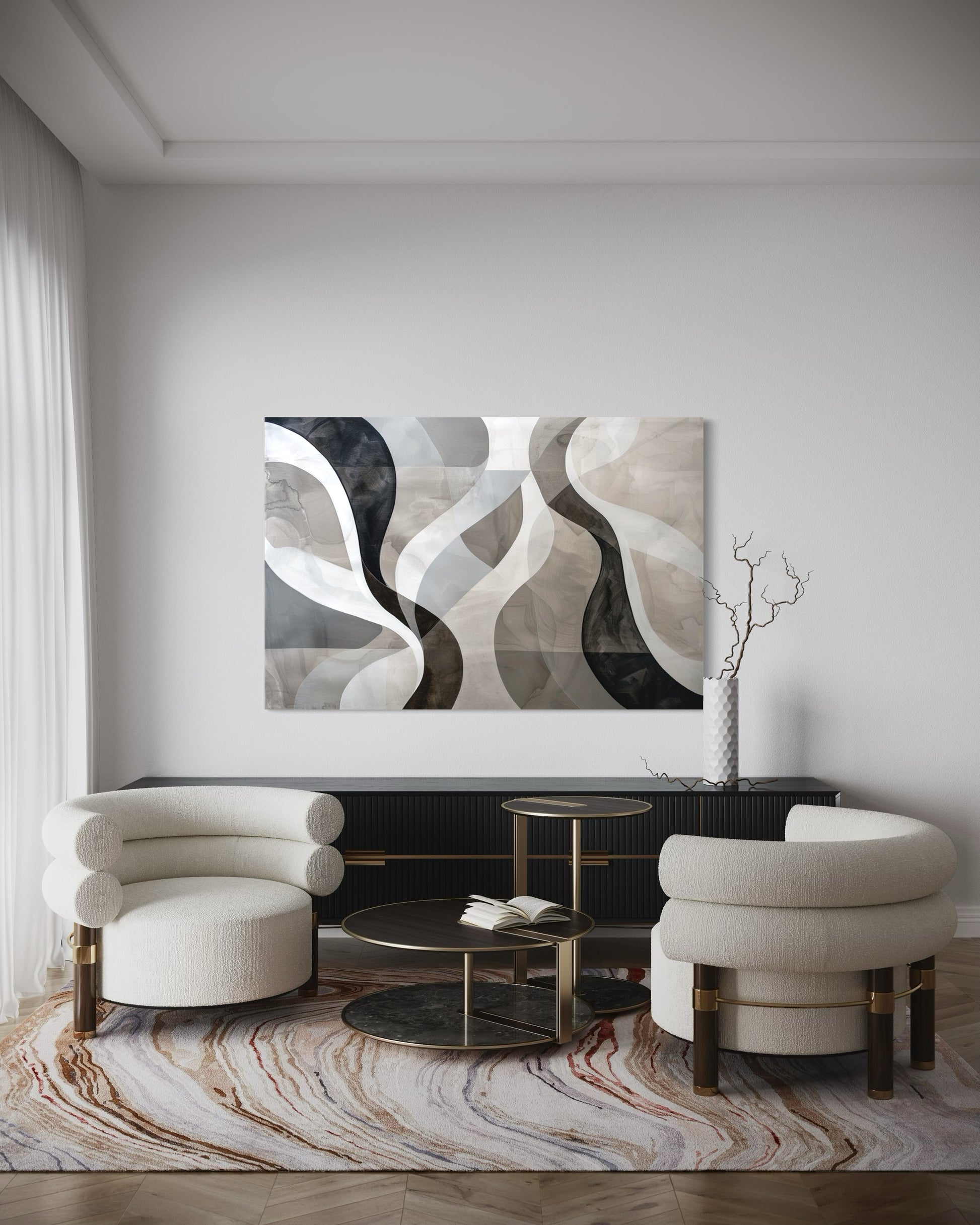 Clouded Reflections Abstract Canvas