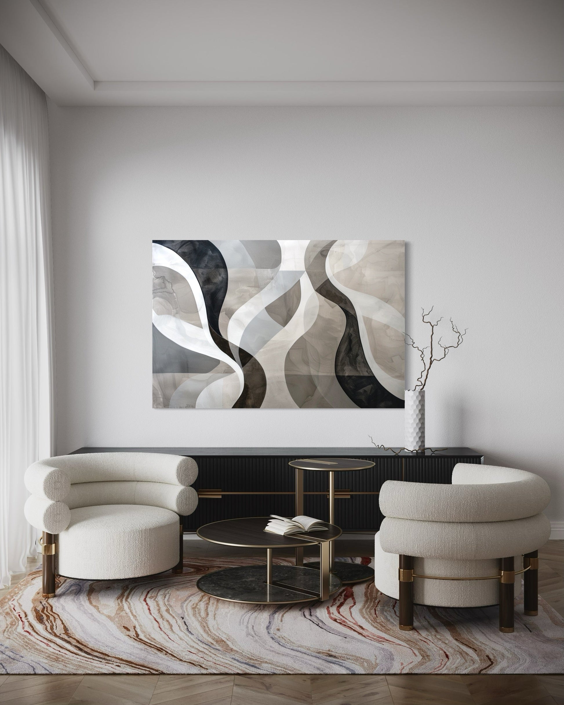 Clouded Reflections Abstract Canvas