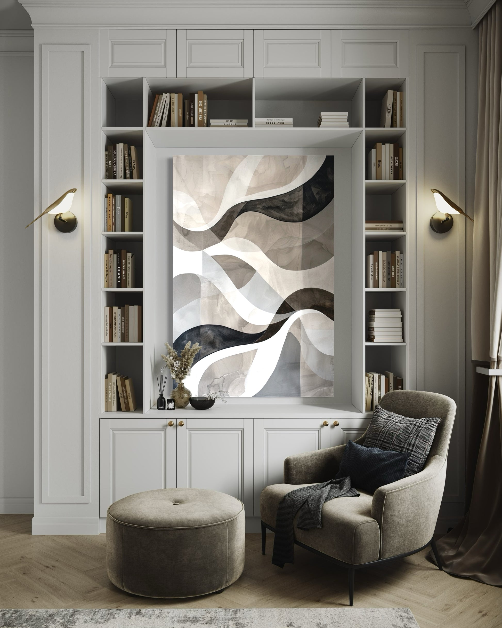 Clouded Reflections Abstract Canvas