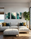 Emerald Whispers Set of 3 Wall Art