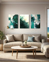 Emerald Whispers Set of 3 Wall Art - Blanq Canvas