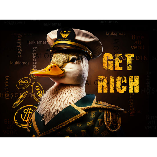 Get Rich Duck Trying Canvas 