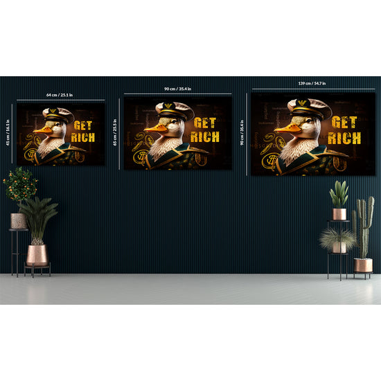 Get Rich Duck Trying Canvas 