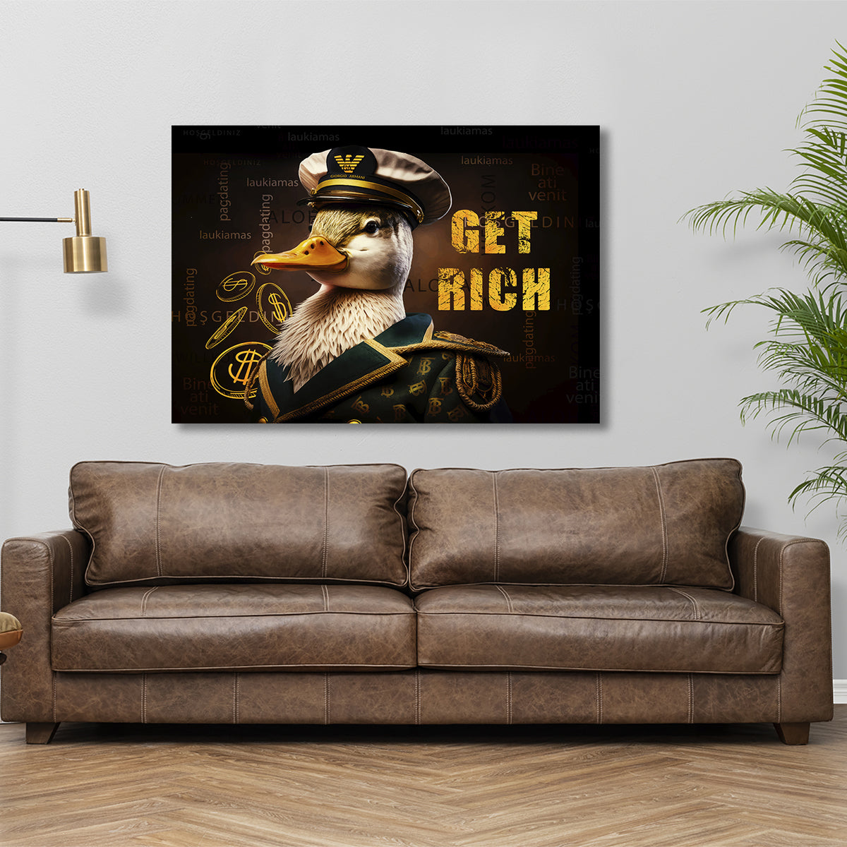 Get Rich Duck Trying Canvas 