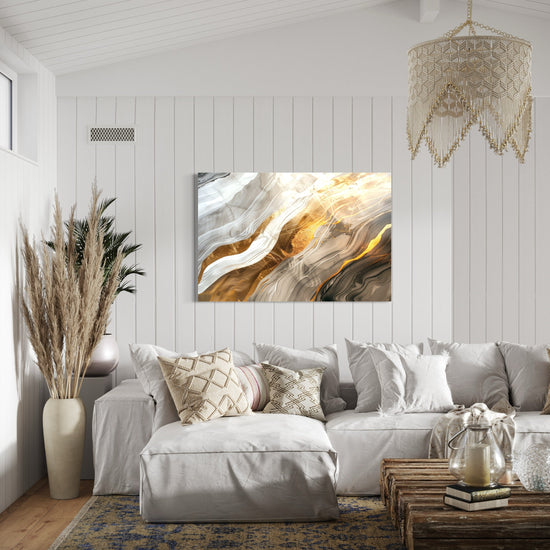 Glided Horizons Abstract Canvas